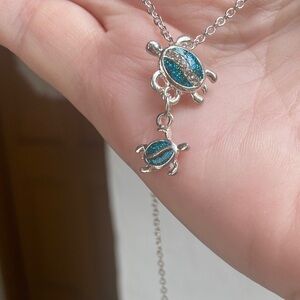 Silver Turtle Pendant Necklace